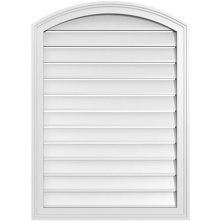 Ekena Millwork Arch Top Surface Mount PVC Gable Vent: Non-Functional, w/2"W x 1-1/2"P Brickmould Frame, 26"W x 34"H GVPAR26X3402SN